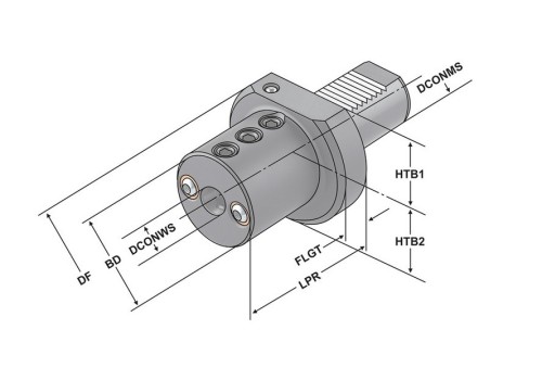 DRŽÁK PRO VYVRTÁVACÍ NOŽE  TVAR E2 - OBOUSTRANNÉ UPÍNÁNÍ