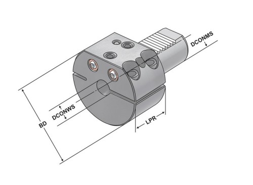 DRŽÁK PRO VYVRTÁVACÍ NOŽE  TVAR E2 - S DRÁŽKOU