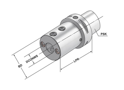 DRŽÁK PRO VYVRTÁVACÍ NOŽE  TVAR E2 PSC S POLYGONÁLNÍ STOPKOU ISO26623-1 OBOUSTRANNÉ UPÍNÁNÍ