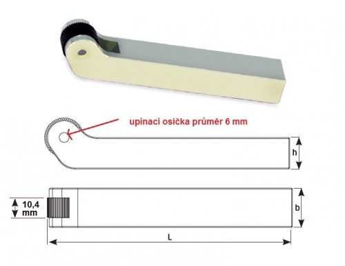 Držáky pro rádlovací kolečka o průměru 20-25 mm, šířka kolečka až do 10 mm, s upínací osičkou 6 mm Držáky pro rádlovací kolečka o průměru 20-25 mm, šířka kolečka až do 10 mm, s upínací osičkou 6 mm