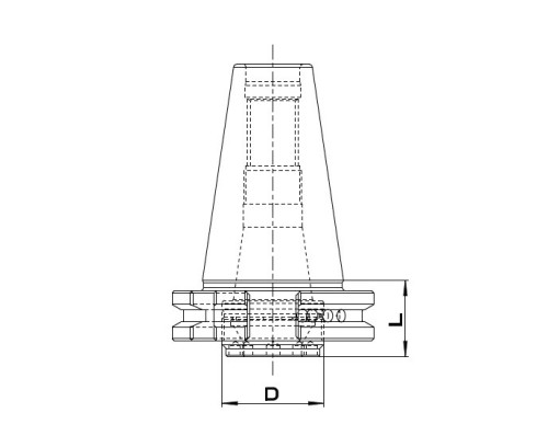 EXTRA KRÁTKÉ KLEŠTINOVÉ UPÍNAČE PRO DIN6499 KLEŠTINY S MATICÍ S VNĚJŠÍM ZÁVITEM SK40 DIN69871 AD+B