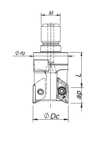FRÉZY SE ZÁVITOVÝM ADAPTÉREM NA DESTIČKY XDGX15.. - FRÉZY SPECIÁLNĚ NA HLINÍK, MĚĎ, PLAST, GRAFIT A NEŽELEZNÉ MATERIÁLY - S CHLAZENÍM