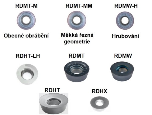 Frézovací destičky RDHX/RDHT/RDMT/RDMW..