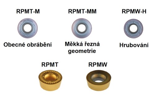 Frézovací destičky RPMT/RPMW..