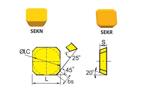 Frézovací destičky SEKR../SEKN..