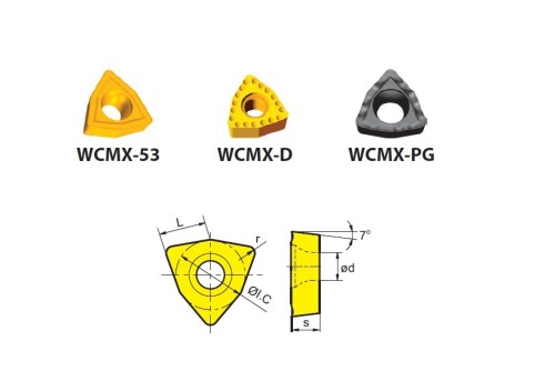 Frézovací, vrtací destičky WCMX..