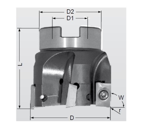 Frézy do rohu i na plochu 90° na destičky ADKT1505.. s chlazením