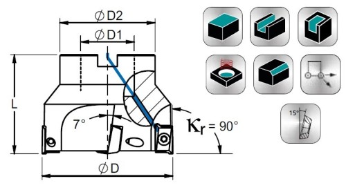 Frézy do rohu i na plochu 90° na destičky ADKT1505.. s chlazením