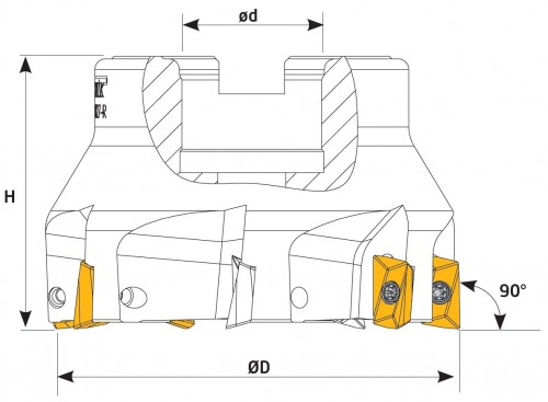 Frézy do rohu i na plochu 90° na destičky ADMT1606.. s chlazením