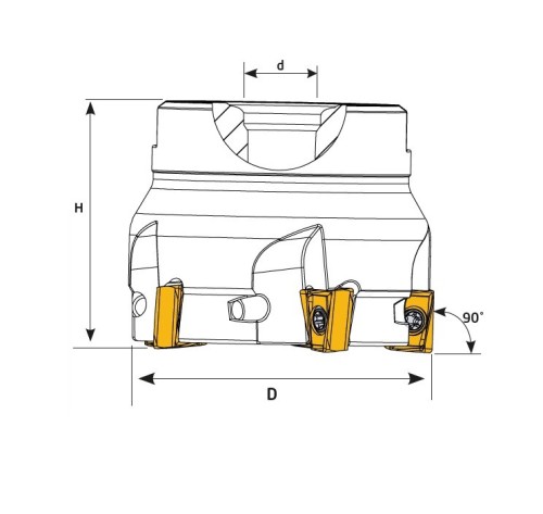 Frézy do rohu i na plochu 90° na destičky ANHX.. s chlazením