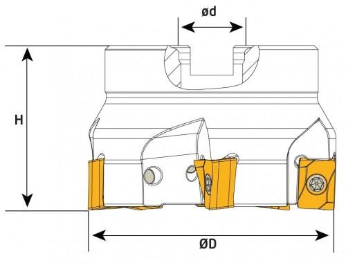 Frézy do rohu i na plochu 90° na destičky ANHX.. s chlazením