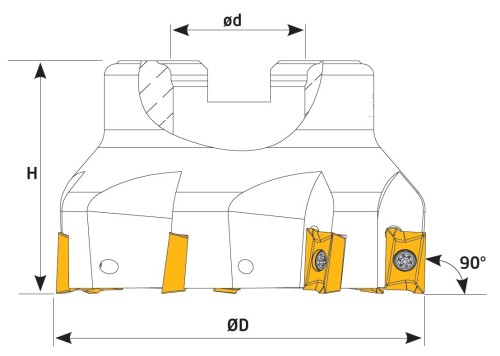 Frézy do rohu i na plochu 90° na destičky APKT1003.. s chlazením