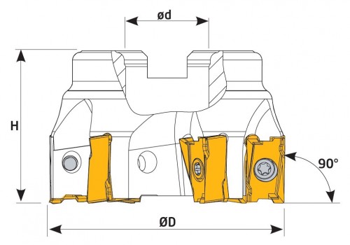 Frézy do rohu i na plochu 90° na destičky LNGU15T6..