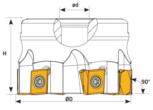 Frézy do rohu i na plochu 90° na destičky LNHU.. s chlazením