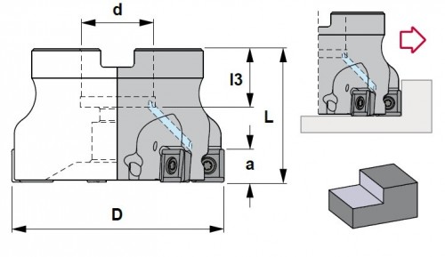 Frézy do rohu i na plochu 90° na destičky SDMT.. s chlazením