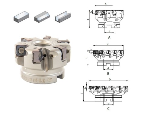 Frézy do rohu i na plochu 90° na destičky SNGY12T5.. s chlazením i bez chlazení Efektivní a spolehlivé rohové frézování 90°