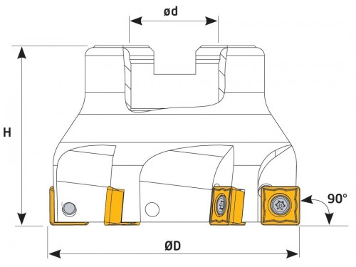 Frézy do rohu i na plochu 90° na destičky SPMG.. s chlazením
