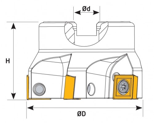 Frézy do rohu i na plochu 90° na destičky SPMT/SPMW.. s chlazením