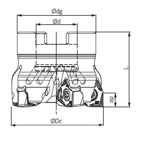 Frézy do rohu i na plochu 90° na destičky WNXT0806.. s chlazením