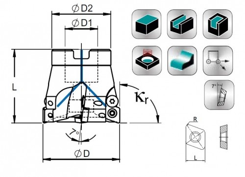 Frézy do rohu i na plochu 90° na destičky XDHW/XDHT.. s chlazením