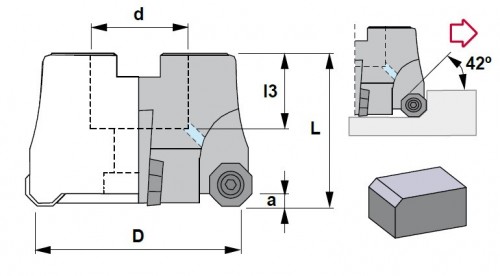 Frézy na plochu 42° na destičky ODMT.. s chlazením