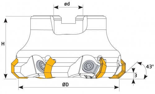 Frézy na plochu 43° na destičky OFKR..
