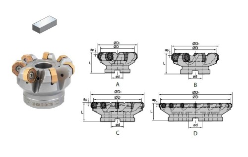 Frézy na plochu 45° na destičky ONHU0604..