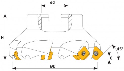 Frézy na plochu 45° na destičky SEET.. s chlazením