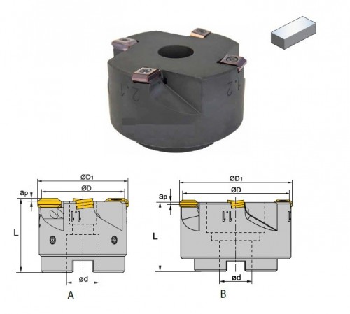 Frézy na plochu na destičky XEEC1209..