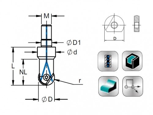 Frézy se závitovým adaptérem na kruhové destičky ROHX.. - PŘESNÉ KOPÍROVACÍ FRÉZY