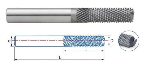 HRUBOVACÍ FRÉZA S DIAMANTOVÝM POVLAKEM