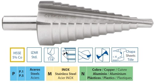 HSSE 5%Co POSTUPNÝ VRTÁK 118° V SADĚ NA NEREZ - NOVÝ MODEL