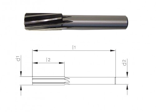 HSSE krátké strojní výstružníky se spirálovými drážkami DIN8089 - H7, tolerance stopky = h8