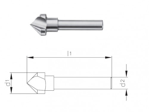 HSSE srážeče na odstraňování otřepů 90°, tolerance stopky = h9