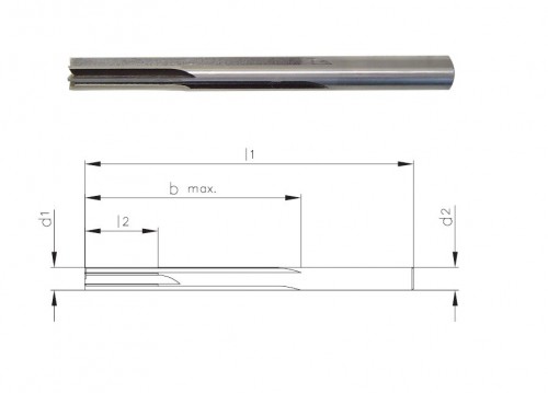 HSSE strojní výstružníky s přímými drážkami DIN212 - H7, tolerance stopky = h9