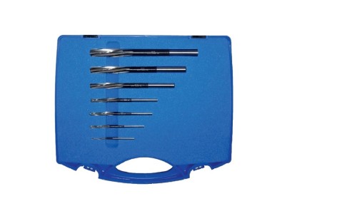 HSSE strojní výstružníky s přímými drážkami DIN212 - S ODLEHČENÍM - H7, tolerance stopky = h9 V SADĚ 7 KS rozsah 3-12 po 1 mm