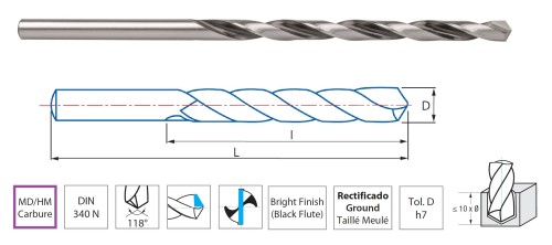 HSS VRTÁK S KARBIDOVOU ŠPIČKOU 10xD bez chlazení