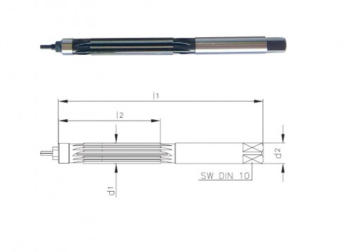 HSS ruční výstružníky s přímými drážkami - DIN859