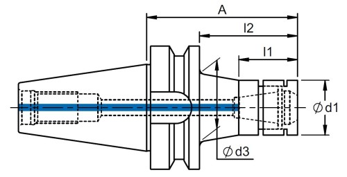 KLEŠTINOVÝ UPÍNAČ DIN6499ER S MATICÍ MS PRO KLEŠTINY ER20