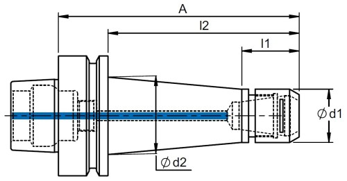 KLEŠTINOVÝ UPÍNAČ DIN6499 ER HSK-F S MATICÍ MS
