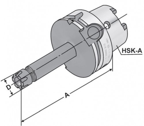 KLEŠTINOVÝ UPÍNAČ NA KLEŠTINY ER11/ER16 DIN6499 EXTRA ŠTÍHLÉ HSK-A