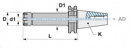 KLEŠTINOVÝ UPÍNAČ NA KLEŠTINY ER16, ER20 A ER25 DIN6499 EXTRA ŠTÍHLÉ