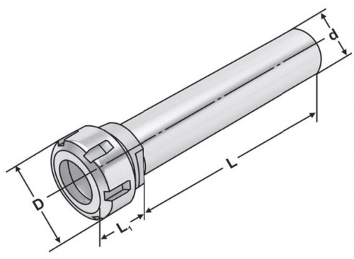 KLEŠTINOVÝ UPÍNAČ S HLADKOU STOPKOU PRO ER KLEŠTINY DIN6499 S CHLAZENÍM