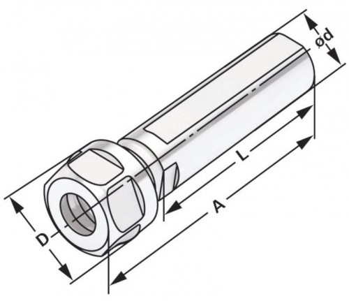 KLEŠTINOVÝ UPÍNAČ S WELDON PLOŠKOU S ŠESTIHRANNOU MATICÍ DIN6499 (ISO15488) S CHLAZENÍM
