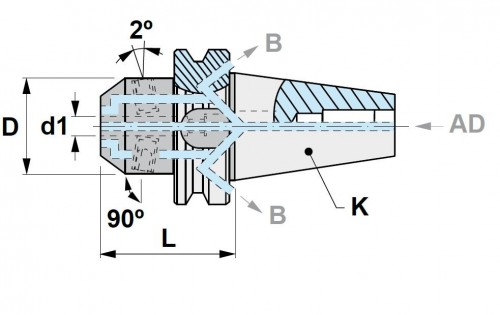 KOMBINOVANÝ WELDONOVÝ UPÍNAČ/WHISTLE NOTCH DIN6359 (NAKLONĚNÁ PLOŠKA) PRO UPNUTÍ DIN1835B+E