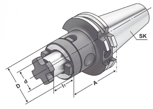 KOMBI UPÍNAČ FRÉZ DIN6358