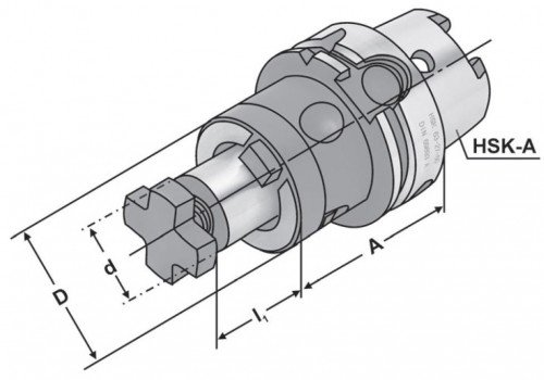 KOMBI UPÍNAČ FRÉZ DIN6358 HSK-A