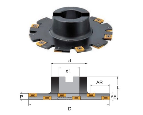 KOTOUČOVÉ NÁSTRČNÉ FRÉZY (BOČNÍ FRÉZY) na destičky SNGX../SNGW..