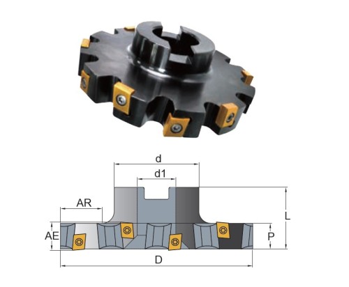 KOTOUČOVÉ NÁSTRČNÉ FRÉZY (DISKOVÉ FRÉZY) na destičky CNGX..