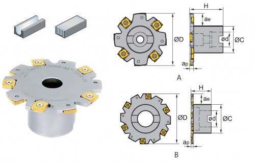 KOTOUČOVÉ OBOUSTRANNÉ NÁSTRČNÉ FRÉZY NA DESTIČKY na destičky XSEQ..